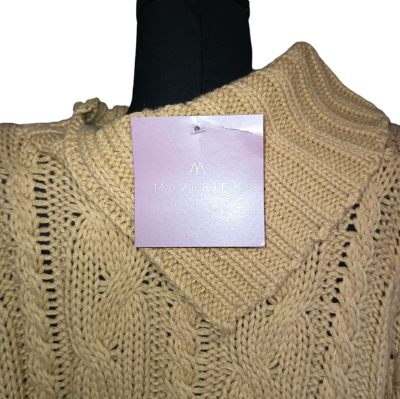 Maverick The Collection Tan Cable Knit Sweater - Picture 9 of 9